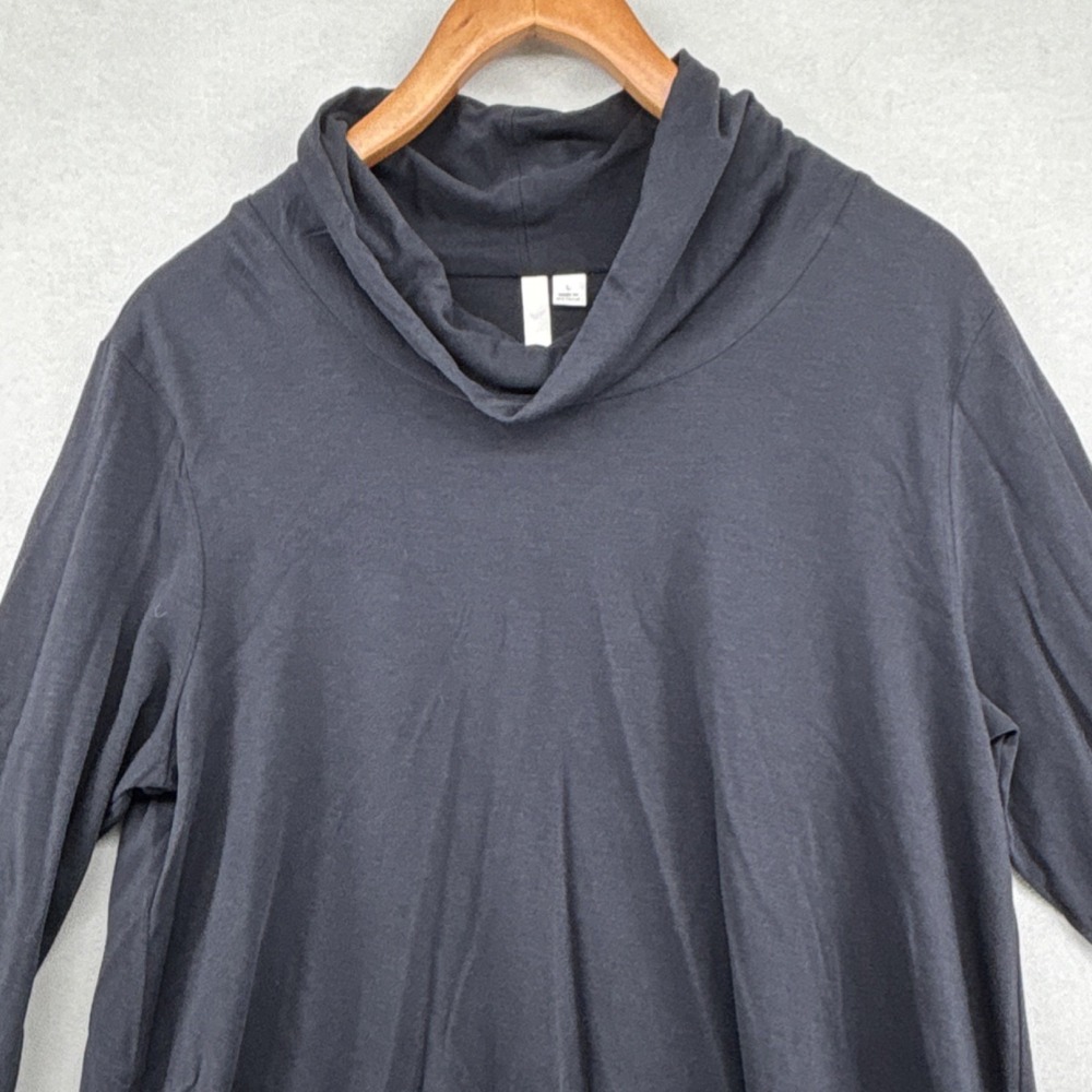 Pure Jill Cowl Neck Tunic Dress‎ L Lagenlook Swing Pima Cotton Tencel Pockets - Picture 5 of 13